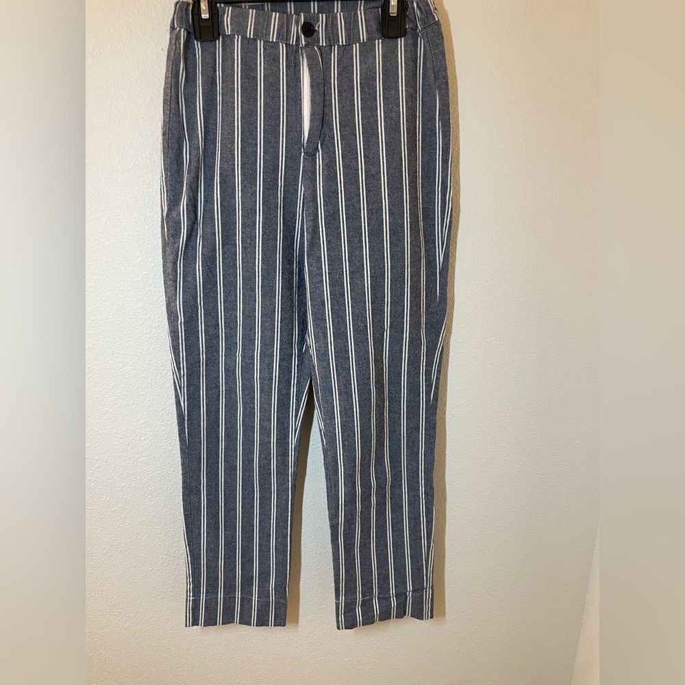 Brandy Melville John Galt Blue & White Stripe Tilden Slim Pants Women’s One Size - Picture 2 of 6